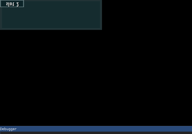 The oldest frame of the game this machine still holds: the evening of the 5th, six seconds after launch, the memory-card slot prompt drawn by the software rasterizer with its text upside down. Everything else is black because nothing else had been asked for yet.